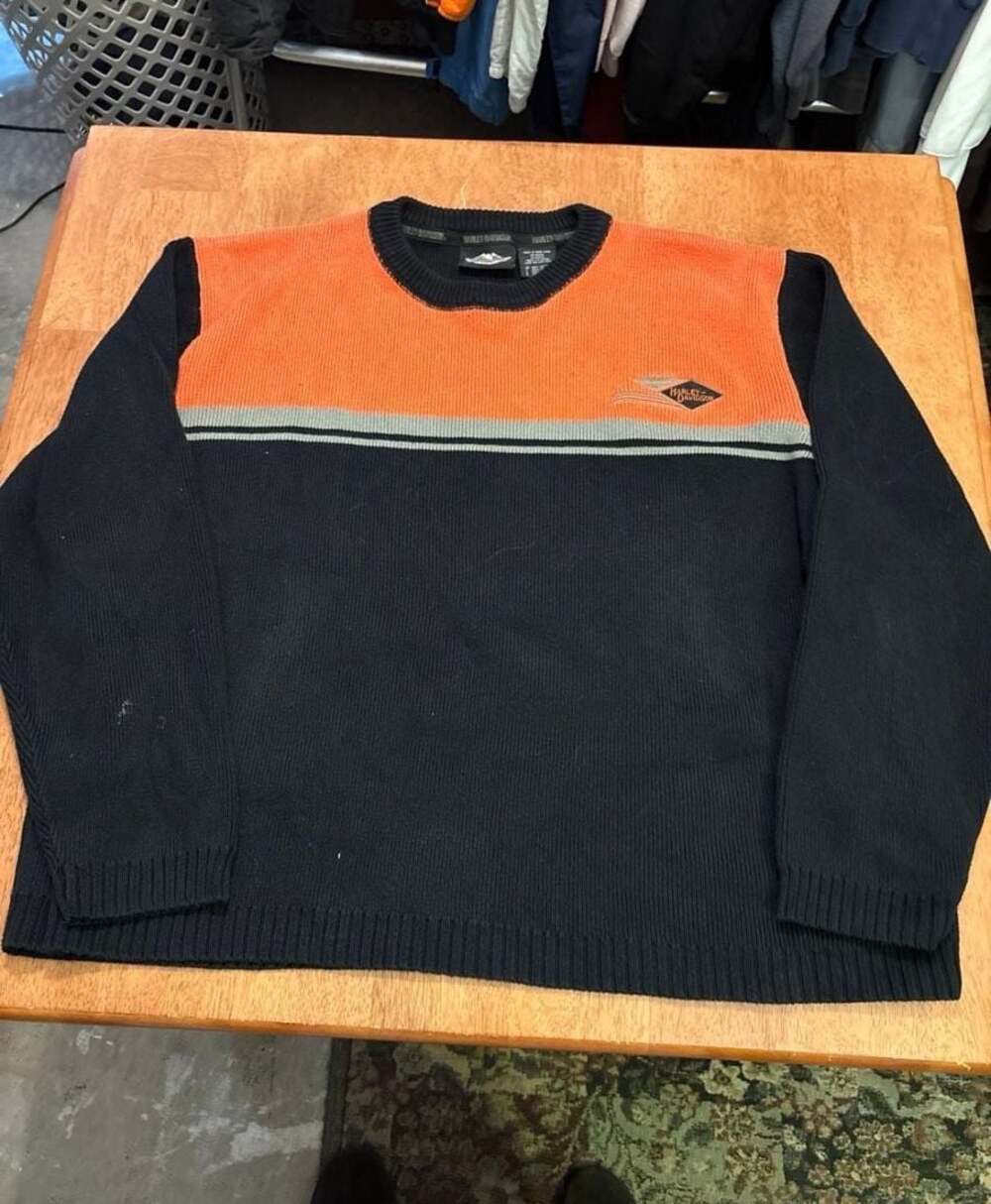 Harley-Davidson Men's XXL Colorblock Cotton Crewneck Sweater